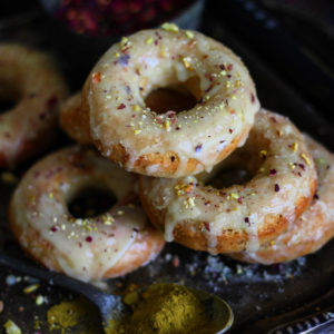 GLAZED GOLDEN MATCHA DONUTS