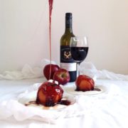 APPLES POACHED IN RED WINE