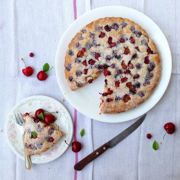 Cherry Cake with fresh cherries - Bake with Shivesh