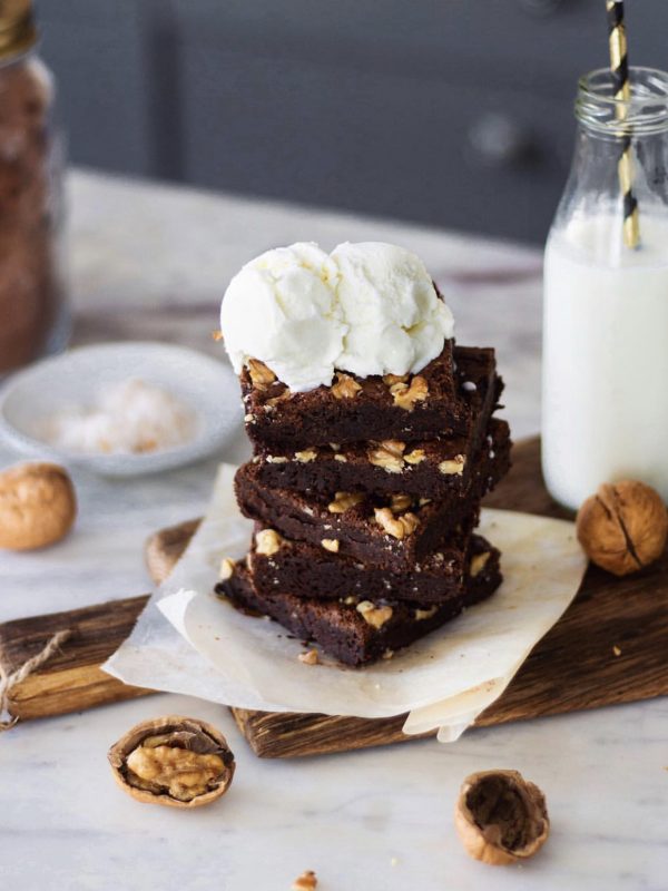 fudgy chocolate brownies eggless