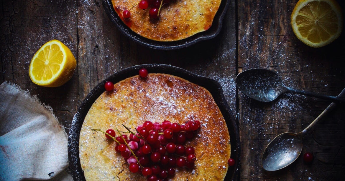 lemon chia seed skillet cake