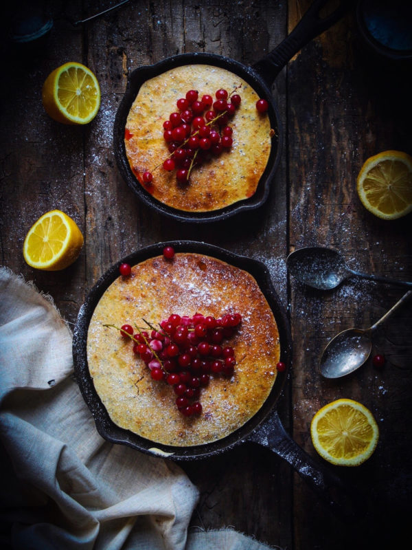 lemon chia seed skillet cake