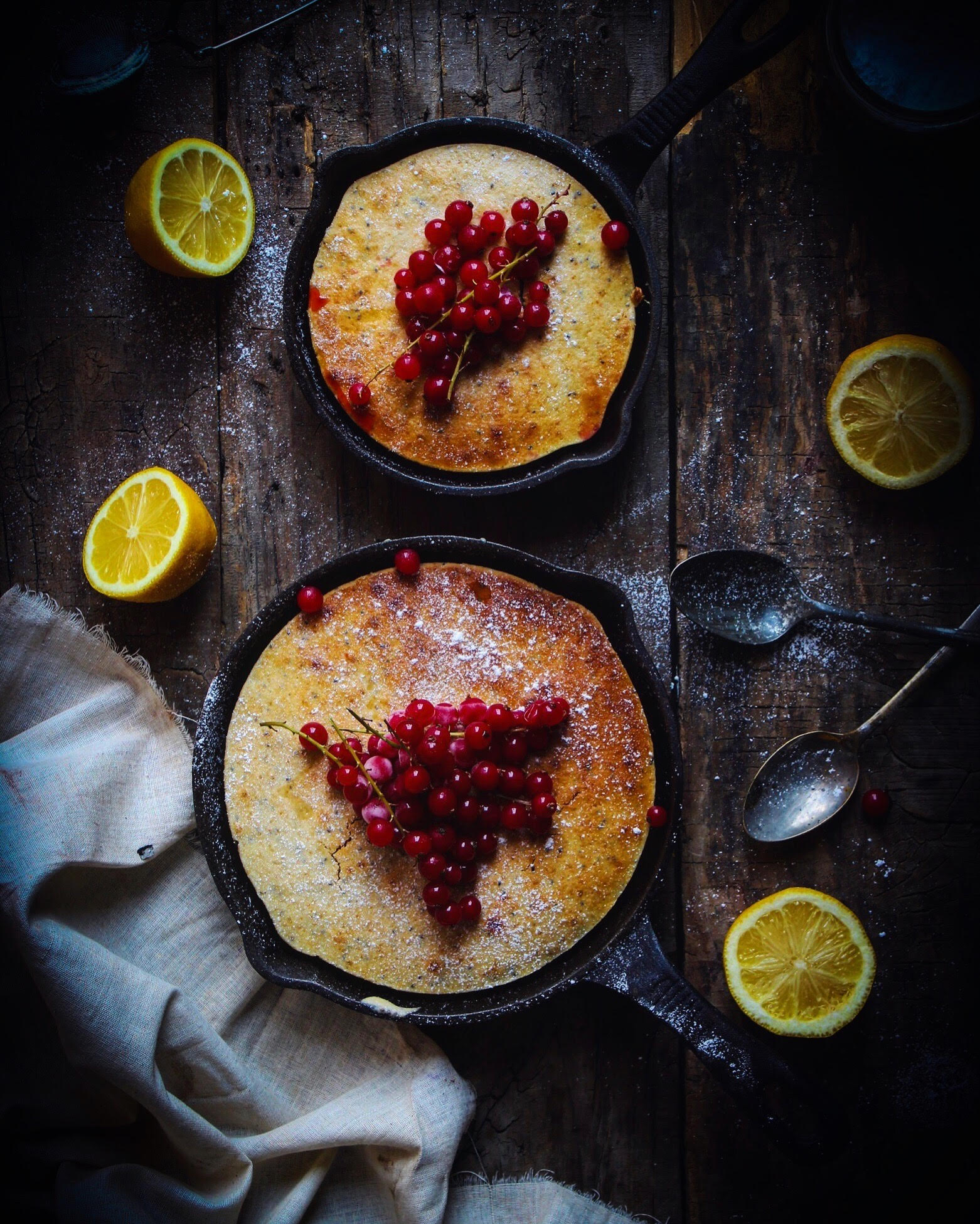 lemon chia seed skillet cake