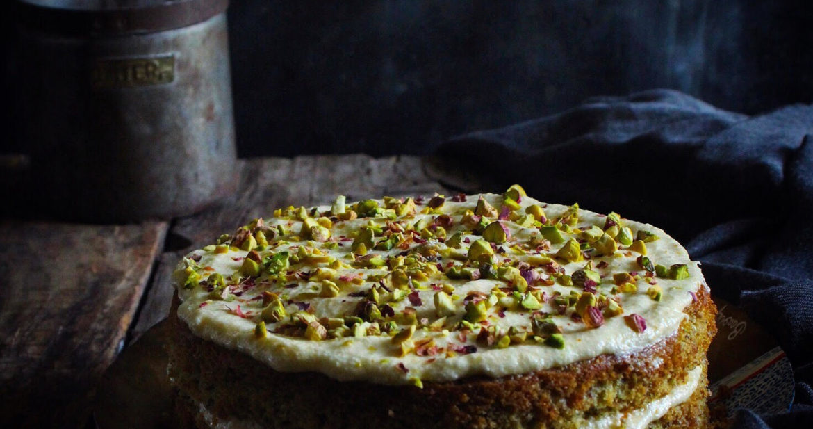 pistachio cardamom cake