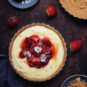 No Bake Strawberry Custard Tart