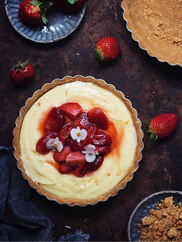 No Bake Strawberry Custard Tart