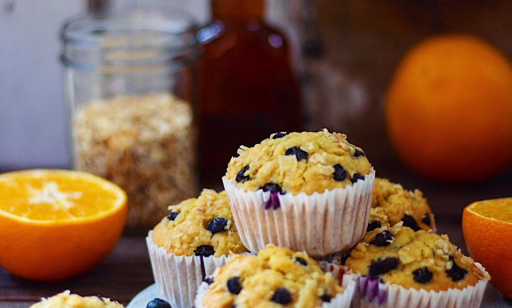 whole wheat orange blueberry muffins