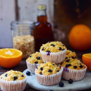 WHOLE WHEAT ORANGE BLUEBERRY MUFFINS
