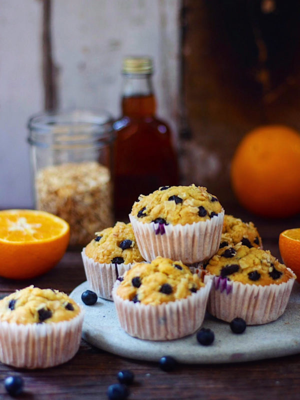 whole wheat orange blueberry muffins
