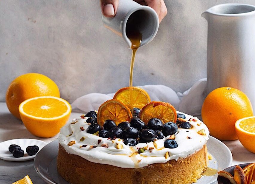 orange cake with mascarpone frosting
