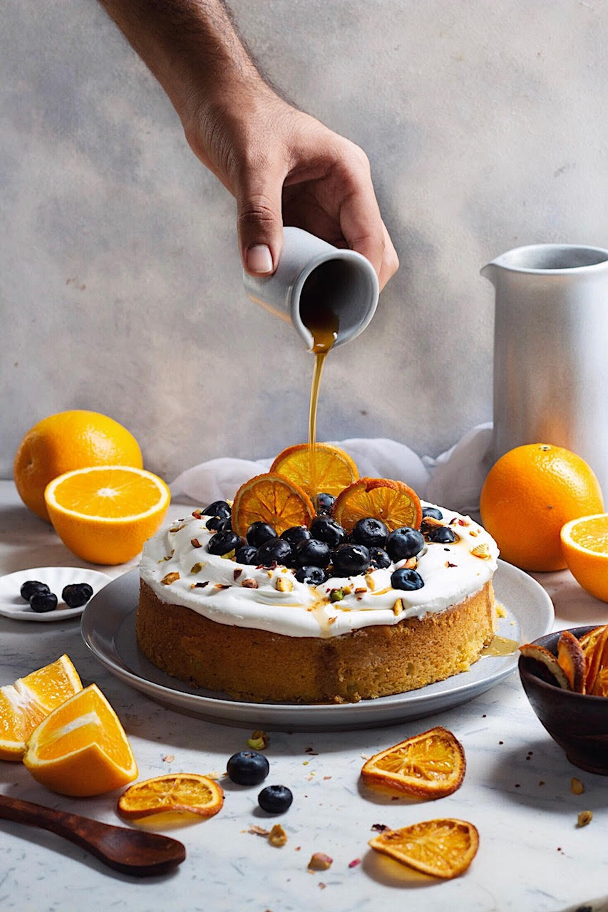 orange cake with mascarpone frosting