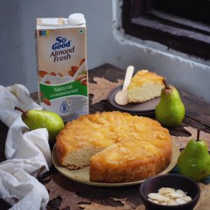 PEAR AND ALMOND UPSIDE DOWN CAKE