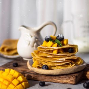 Gluten Free Jowar Crepes With Mangoes