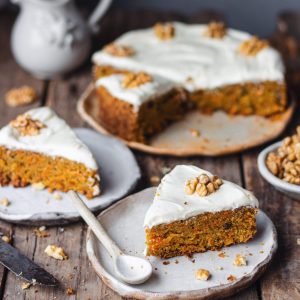 Whole Wheat Carrot Cake and cream cheese frosting