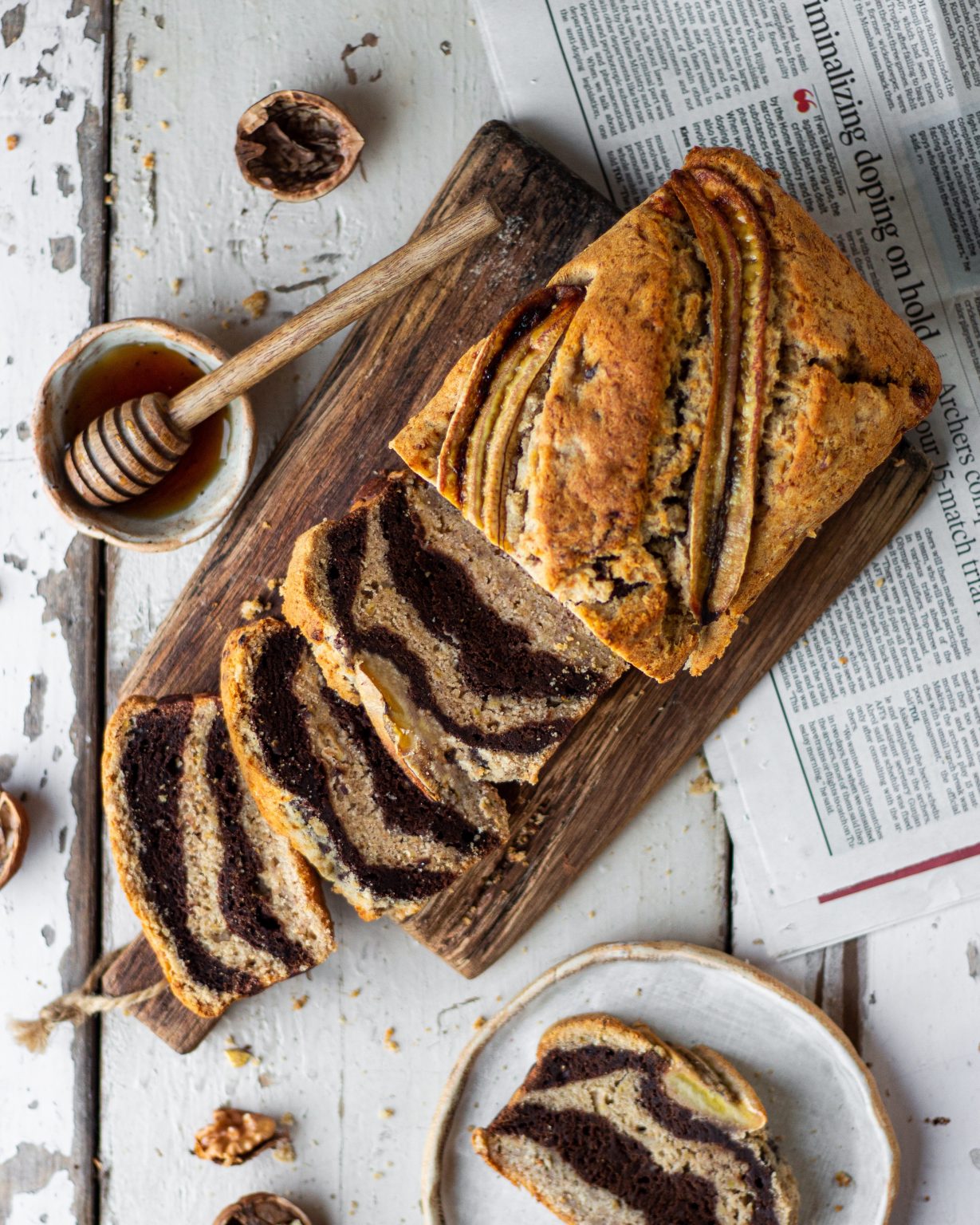 Marble Banana Bread Recipe - Eggless | Bake With Shivesh