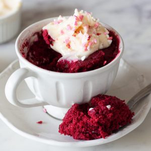 Red velvet mug cake- Eggless!