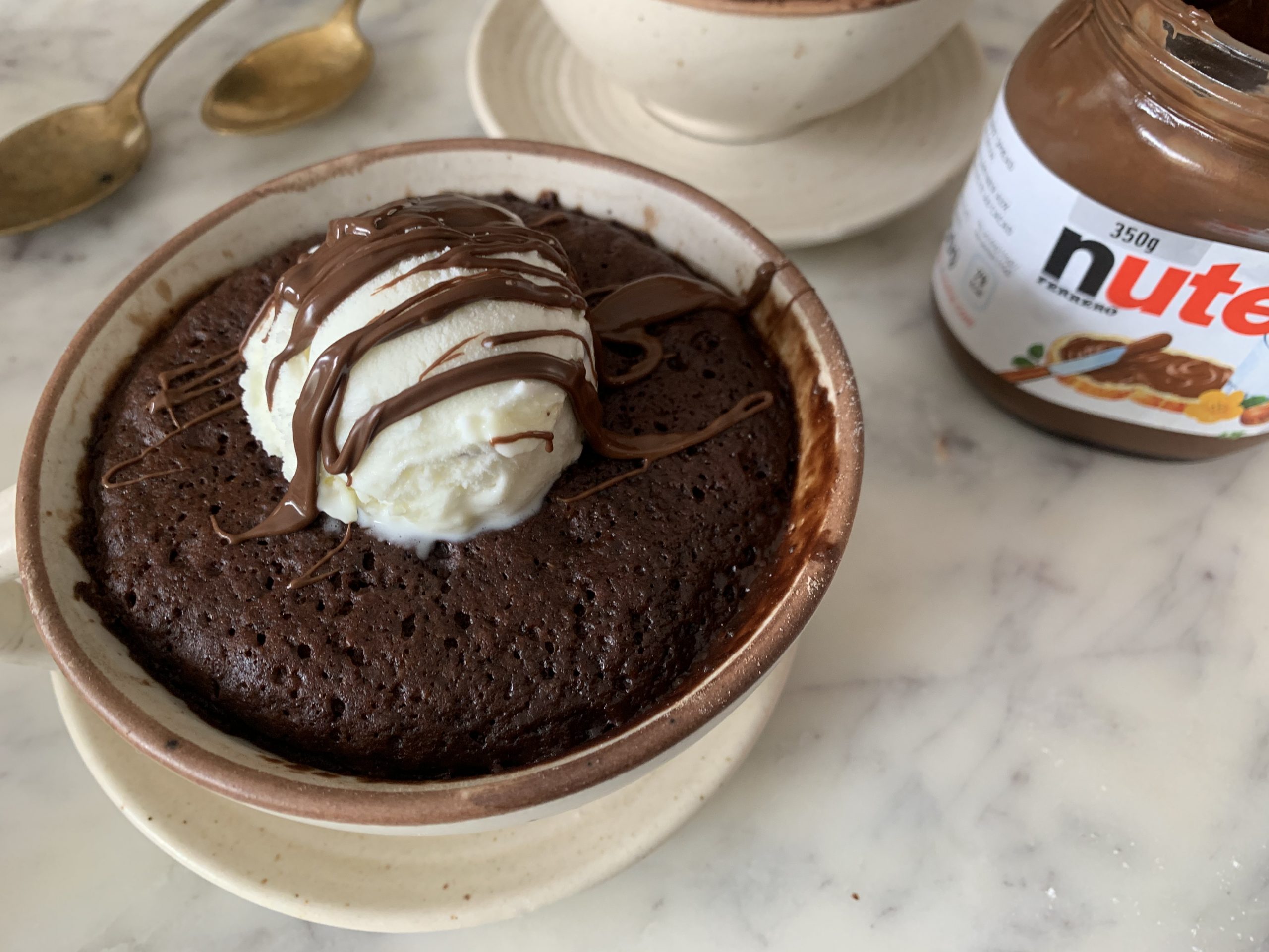 3 Ingredient Nutella Brownie in a Mug - Gemma's Bigger Bolder Baking