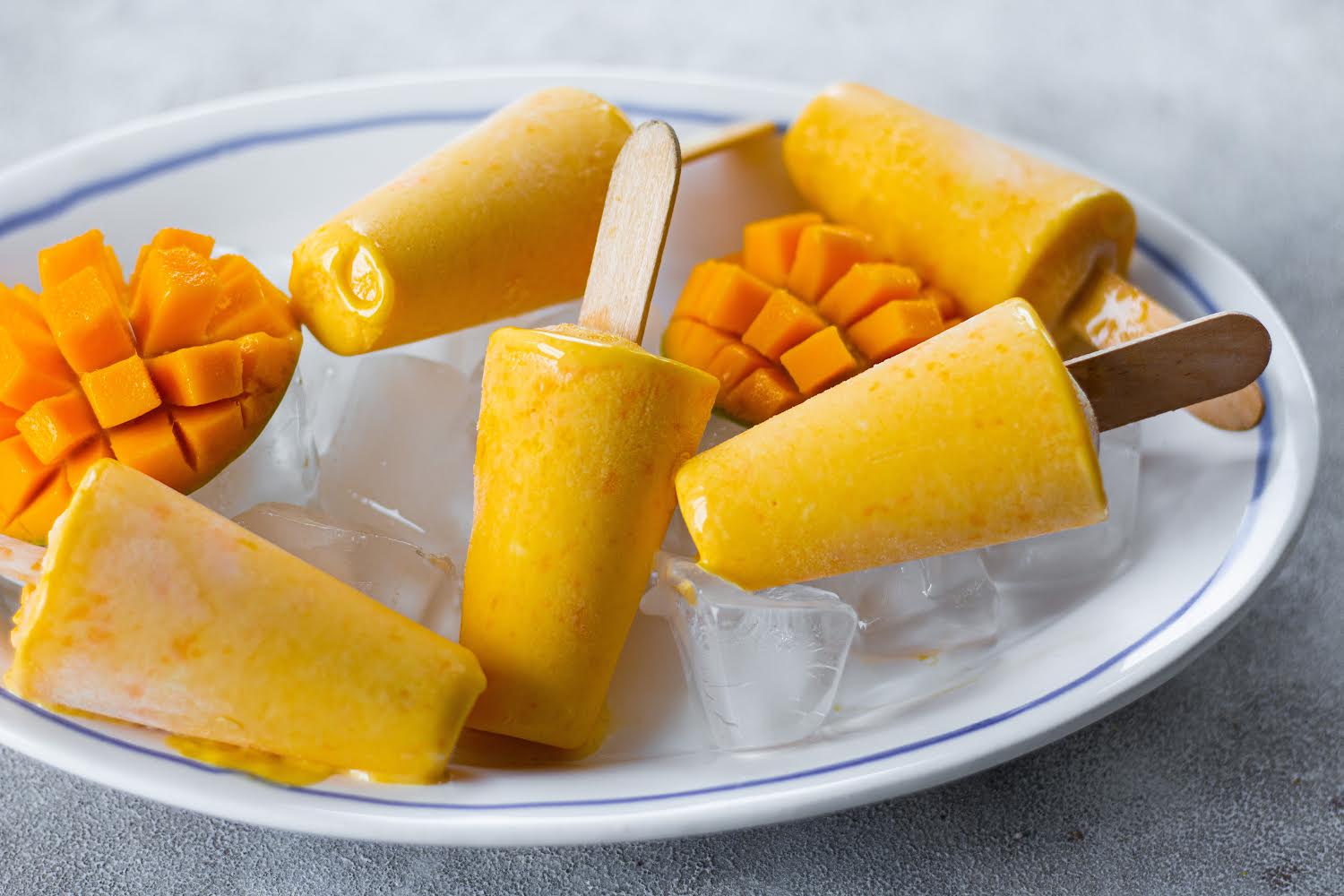 Stacked Sorbet Cakes : Mango Ice Cream