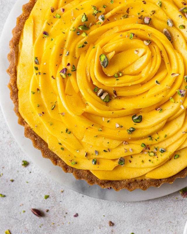 Mango Custard Tart - Easy No-bake Recipe | Bake with Shivesh