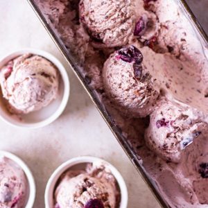 Cherry Chocolate Ice-cream- no churn!