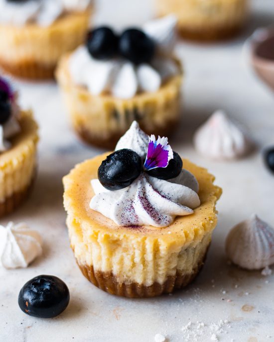 Eggless Blueberry Cheesecake Cups Recipe - Bake with Shivesh