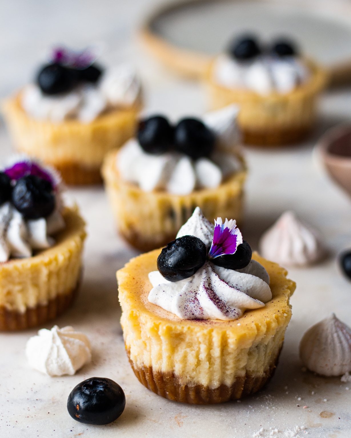 Eggless Blueberry Cheesecake Cups Recipe - Bake with Shivesh