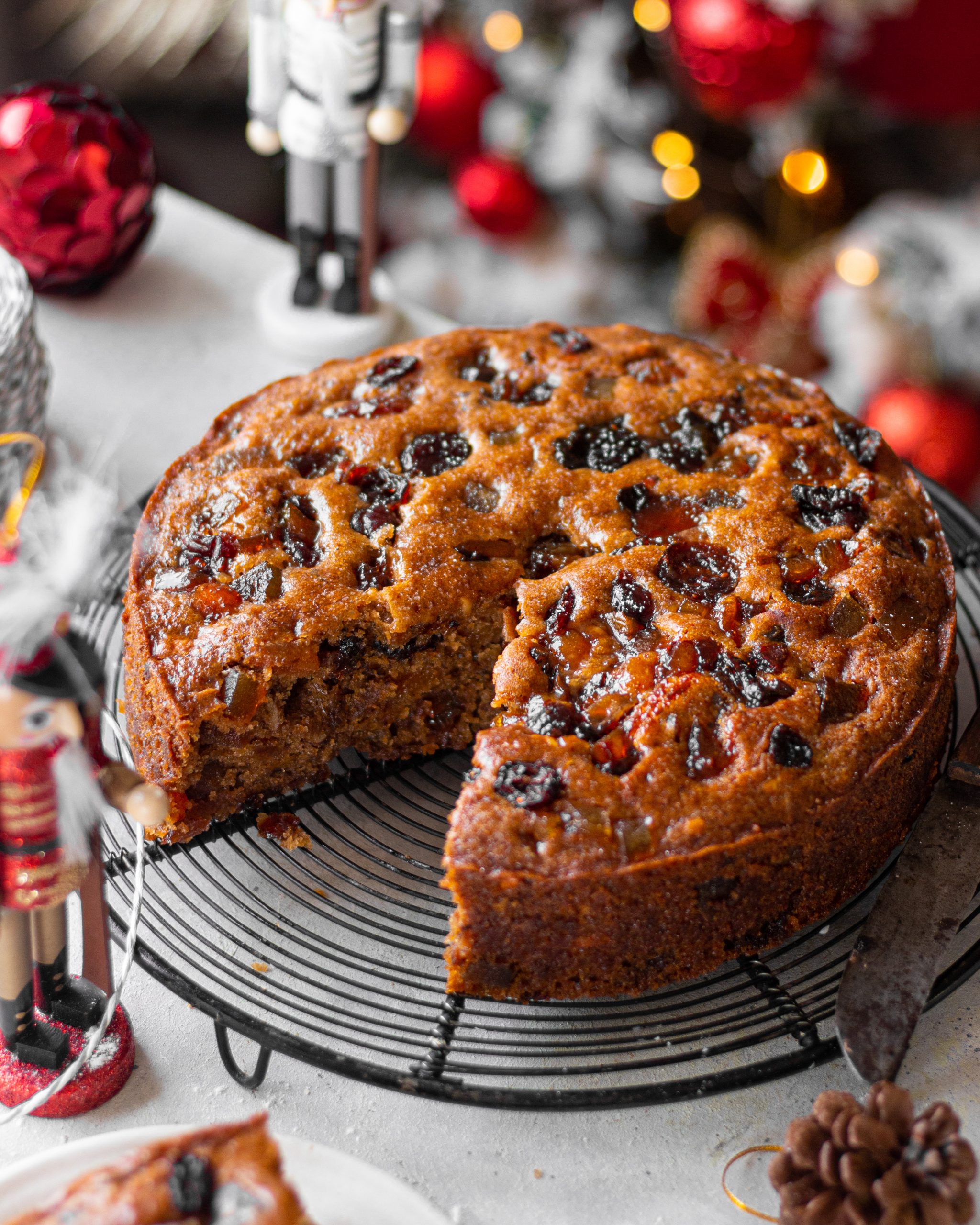 Eggless Christmas Plum Cake - No Rum!