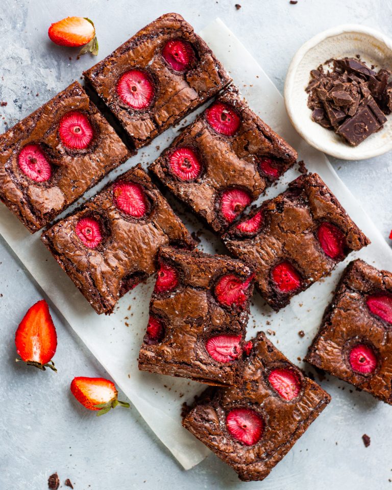 Chocolate strawberry brownies Bake with Shivesh