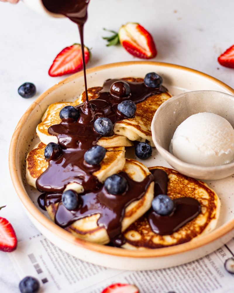 Fluffiest eggless pancakes Bake with Shivesh