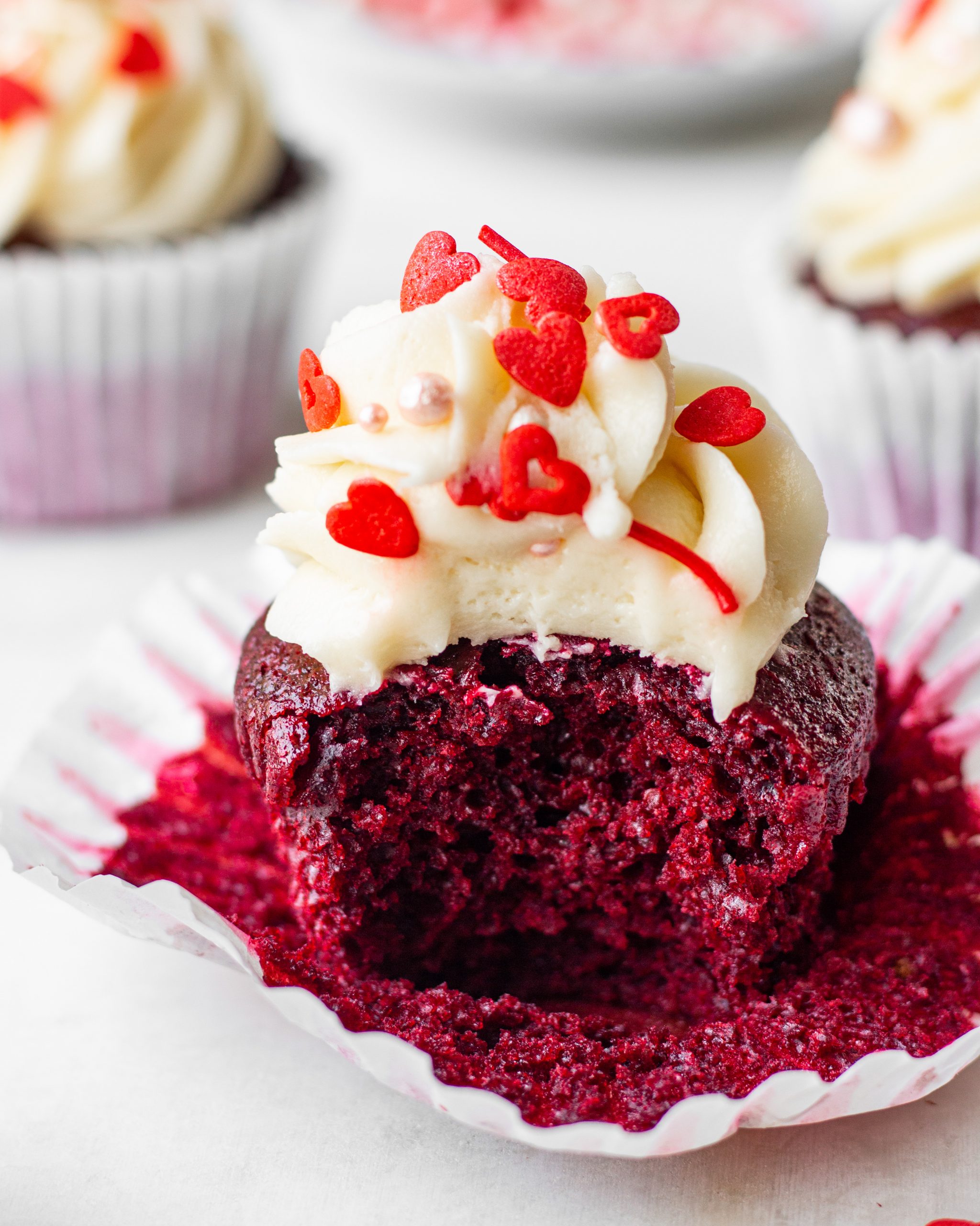 one red velvet cupcake