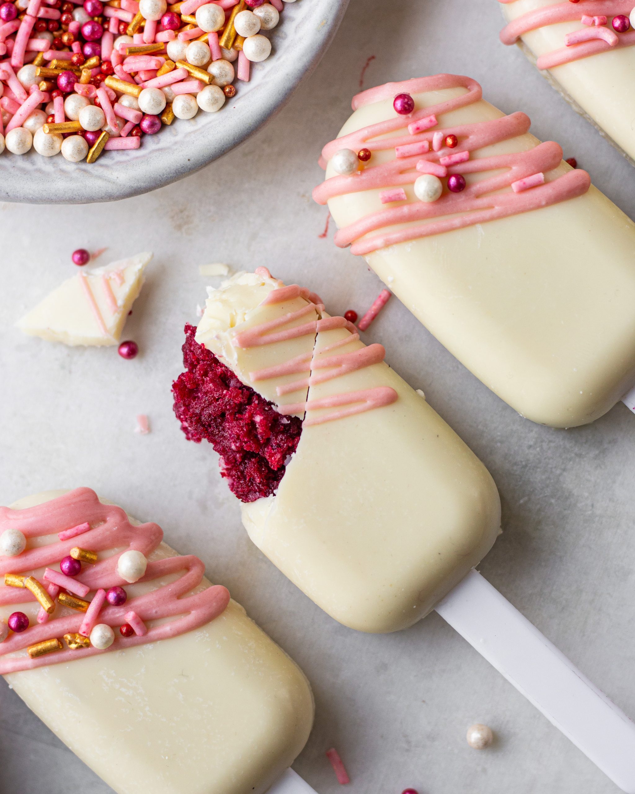 Red Velvet Cakesicles for Valentines Day - How to Make Cakesicles