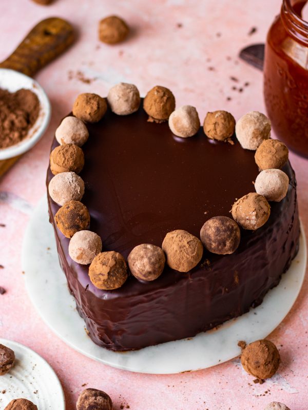 homemade chocolate truffle cake