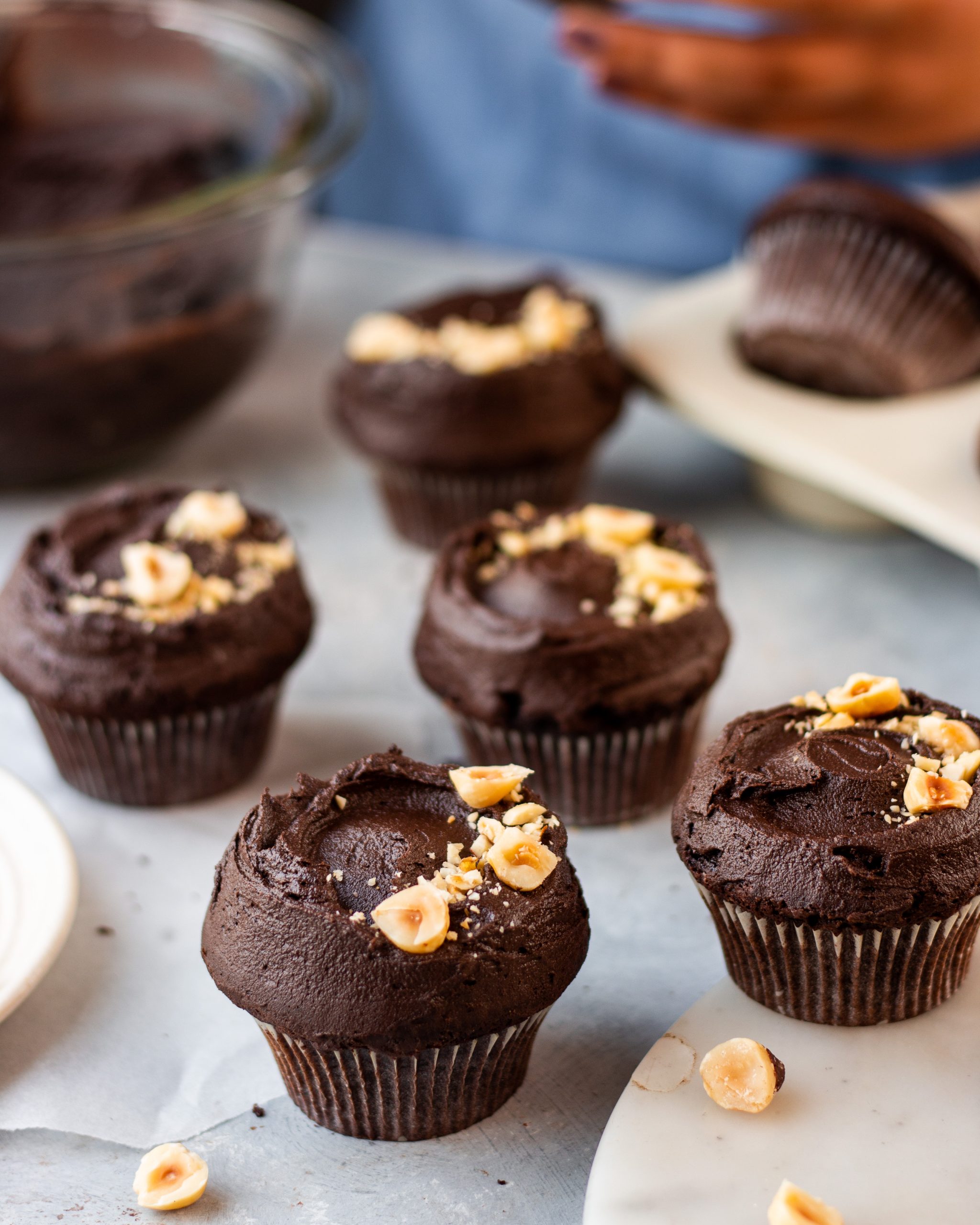 Chocolate M&M'S® Crispy Cupcakes with Chocolate Buttercream