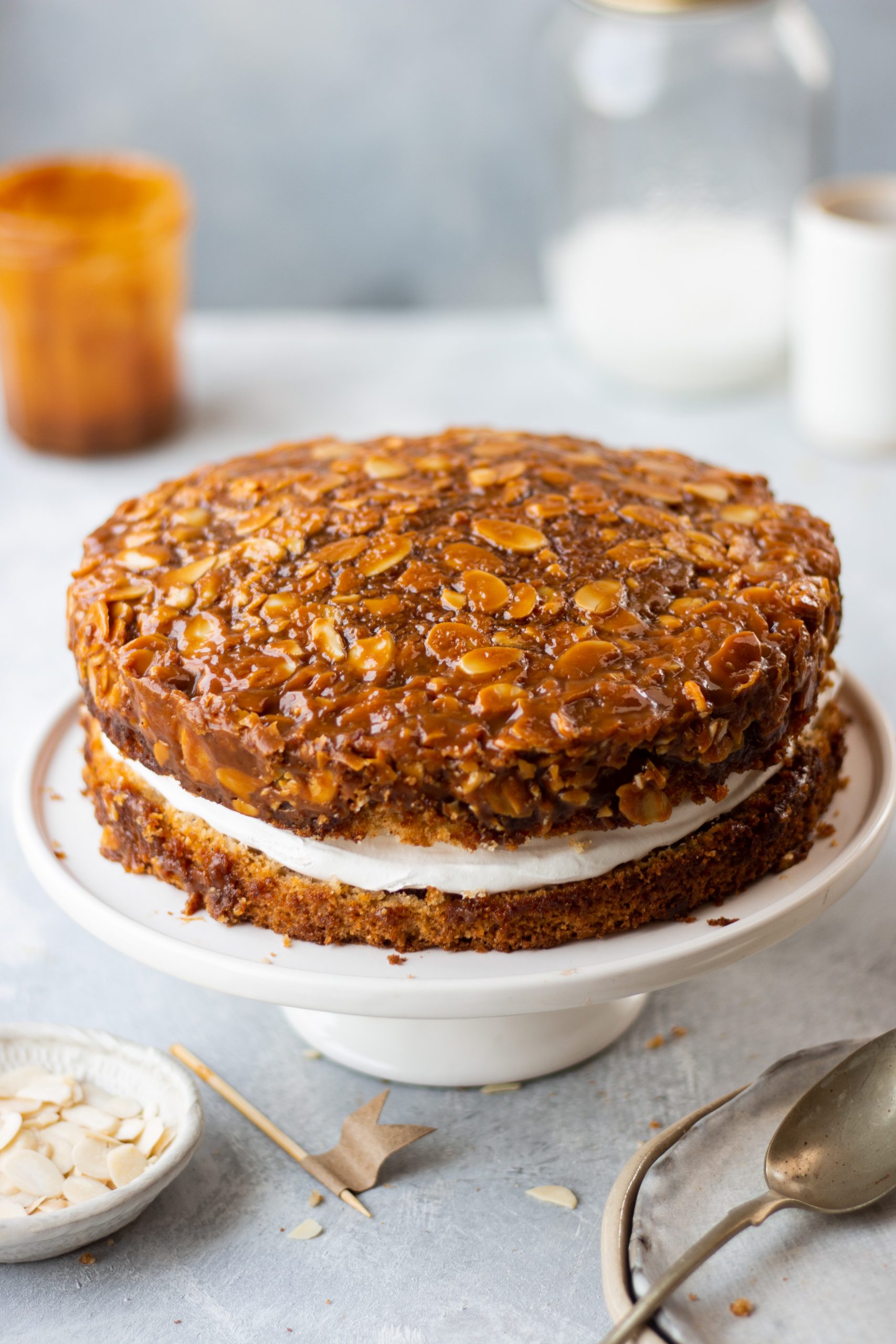 Peach Almond Custard Cake ⋆ The Gardening Foodie