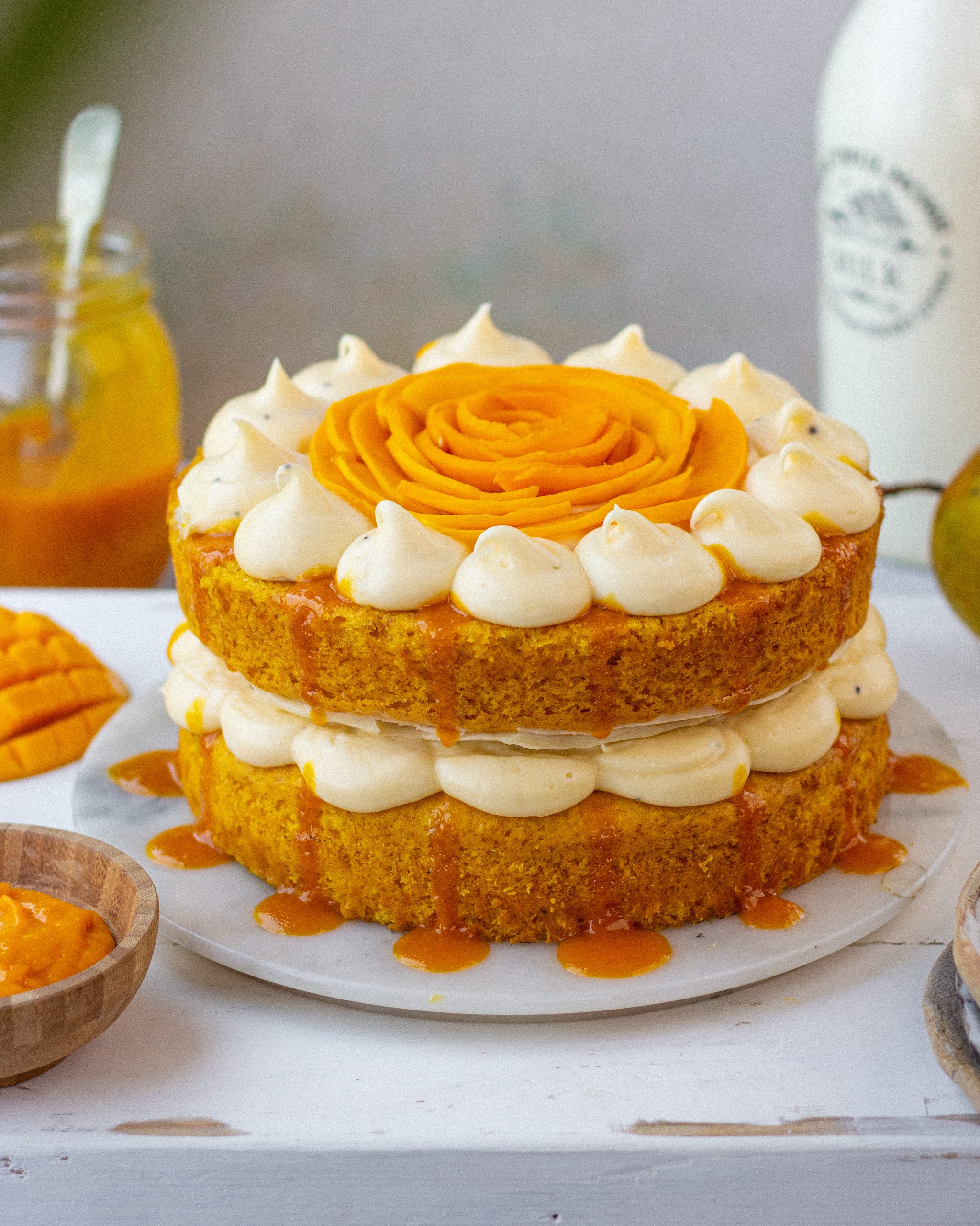 Eggless Mango Cake Recipe