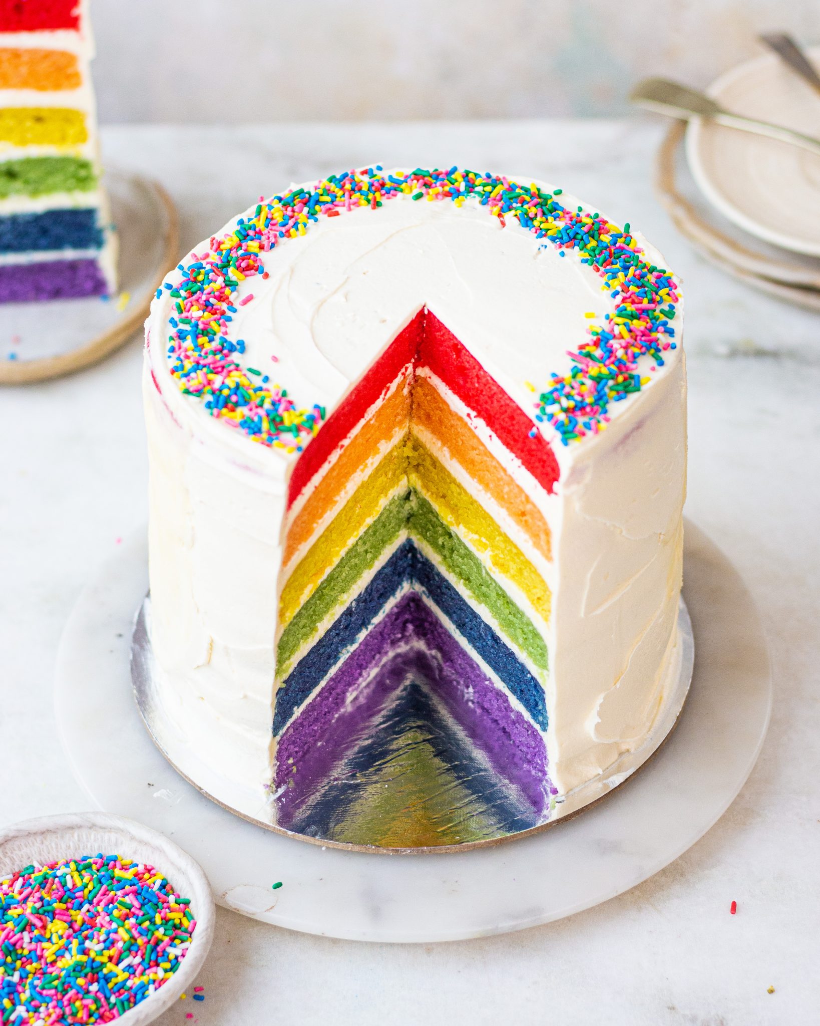 Eggless Rainbow Cake - Bake with Shivesh
