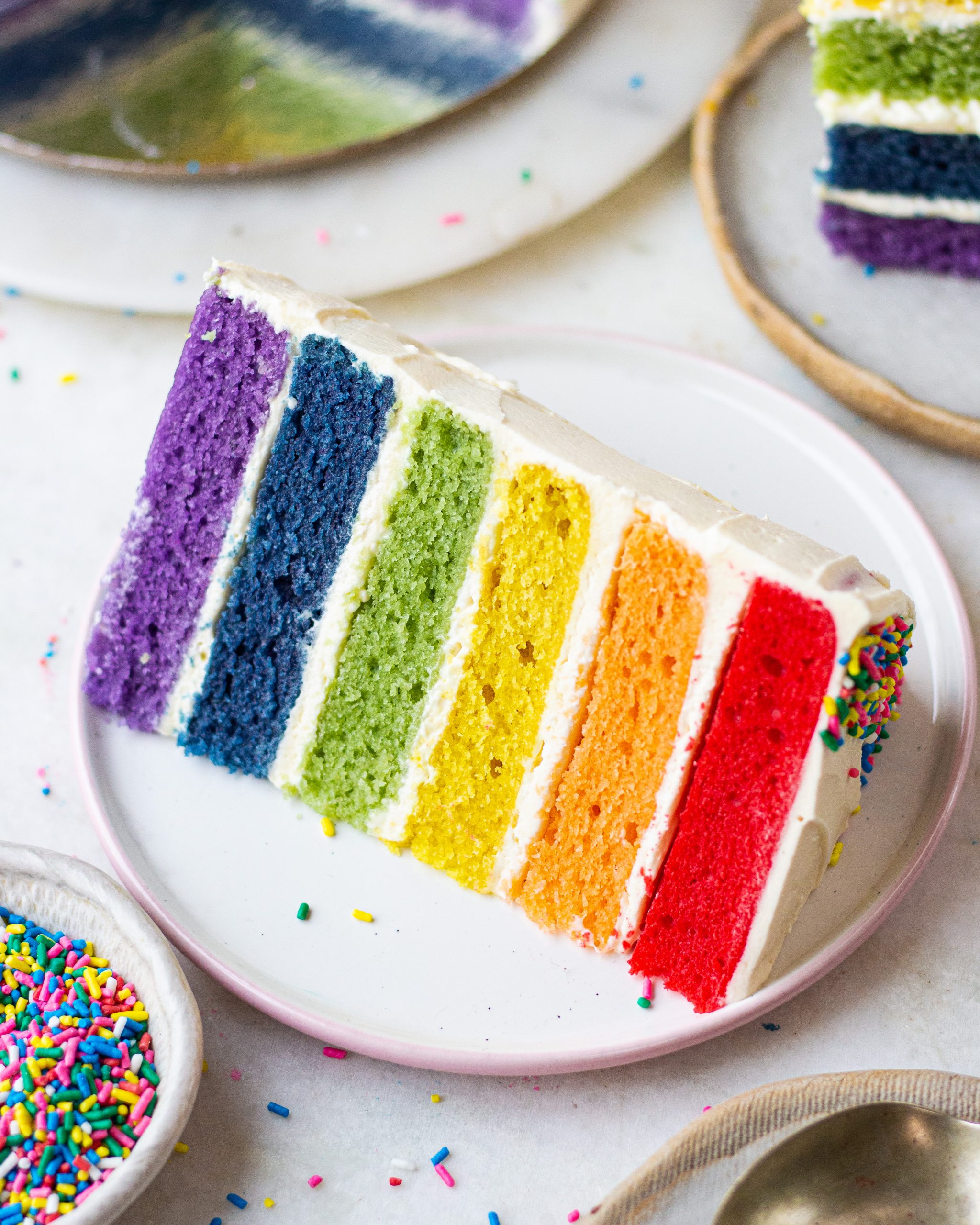 Pride Cake Recipe - Rainbow Layer Cake with Fluffy Vanilla Buttercream