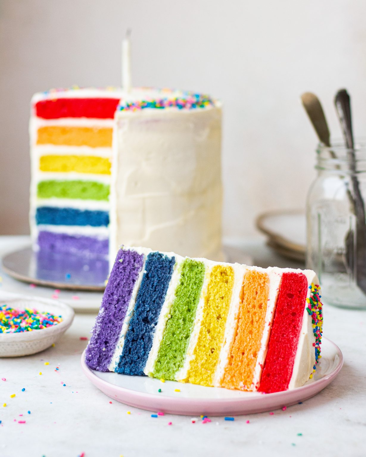 Eggless Rainbow Cake - Bake with Shivesh