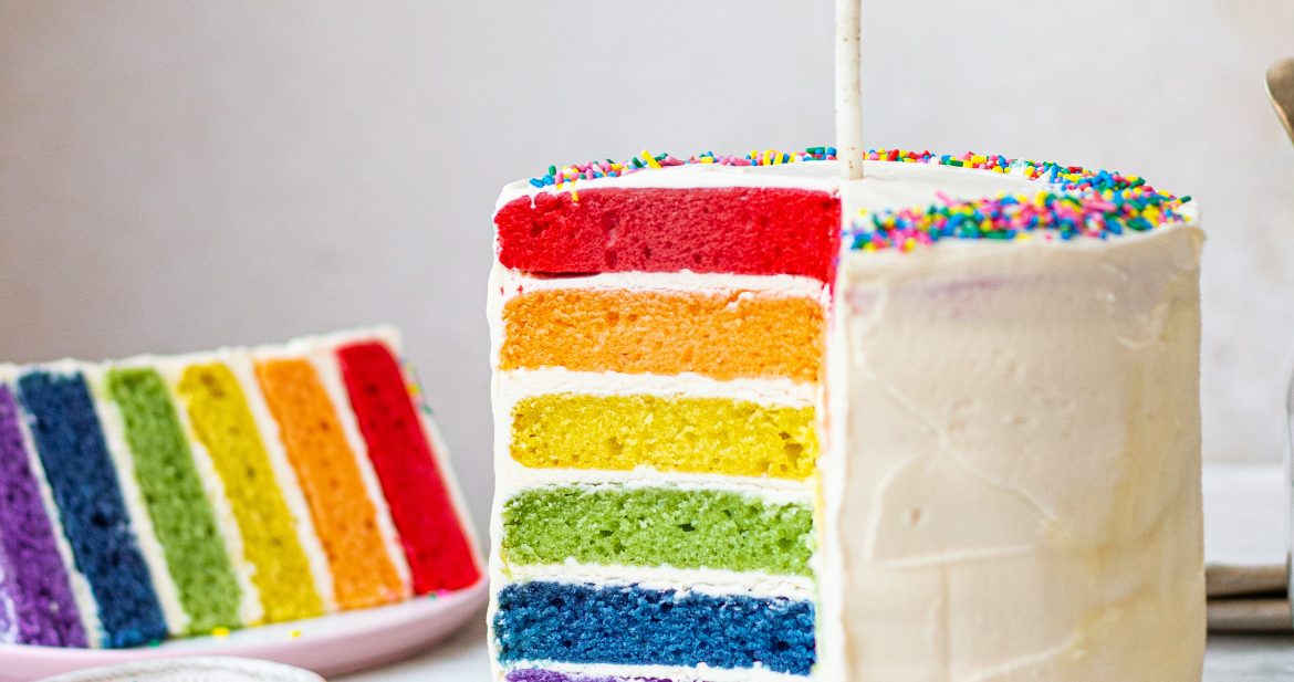 eggless rainbow cake