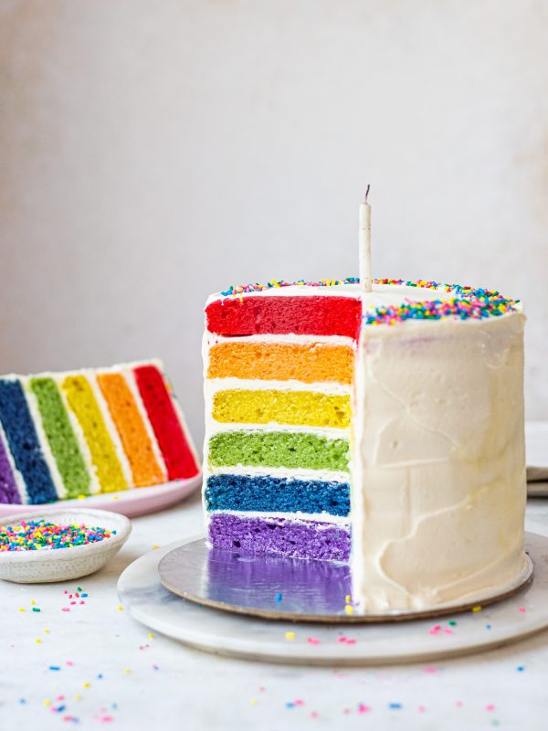 eggless rainbow cake