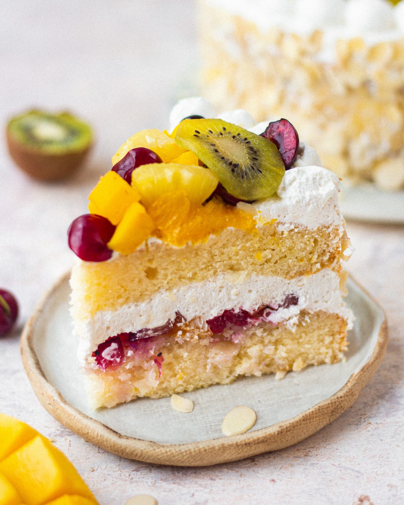 Father's Day Eggless Fresh Fruit Cake - Bake with Shivesh