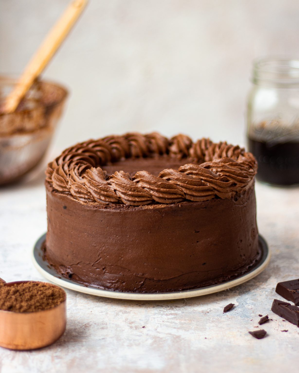 chocolate coffee layered cake (eggless) Bake with Shivesh