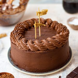 chocolate coffee layered cake (eggless)