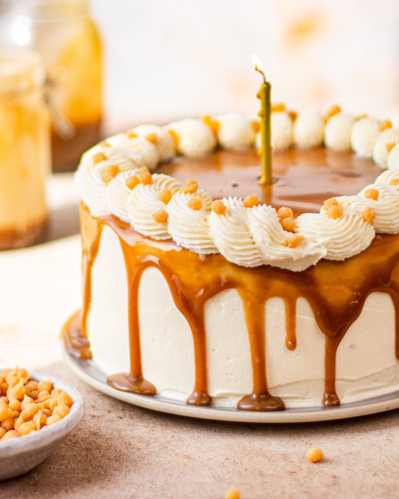 Eggless Butterscotch Layered Cake Bake with Shivesh