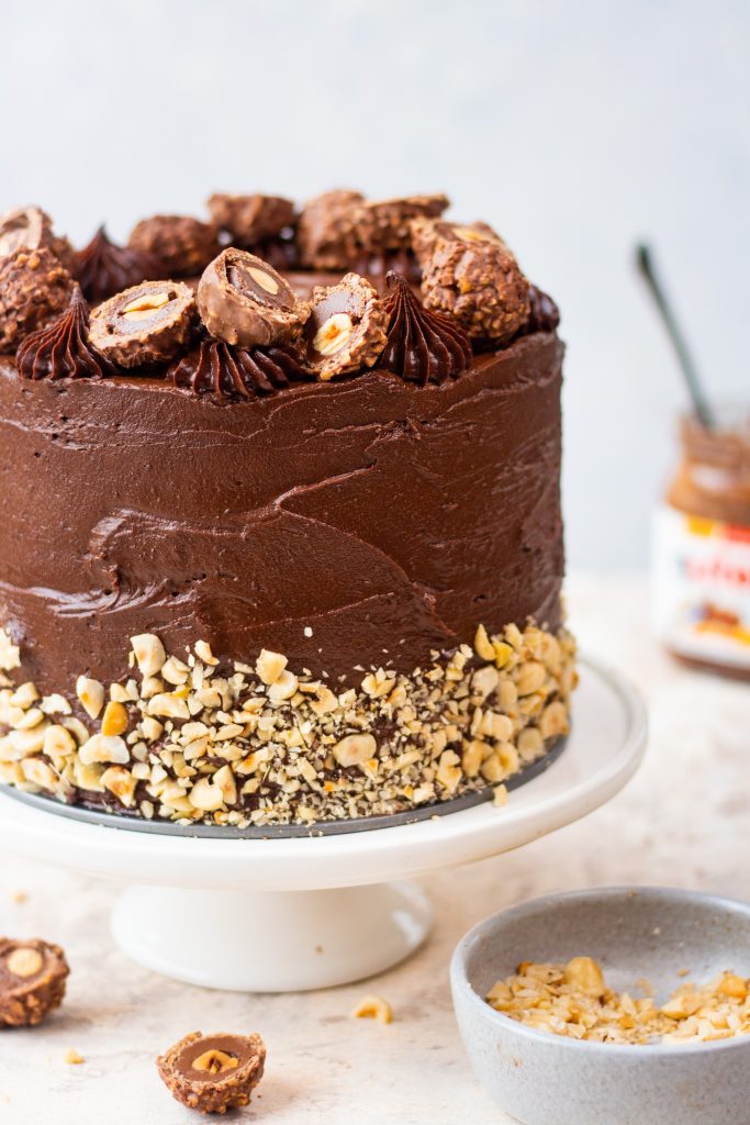 eggless ferrero rocher cake - Bake with Shivesh