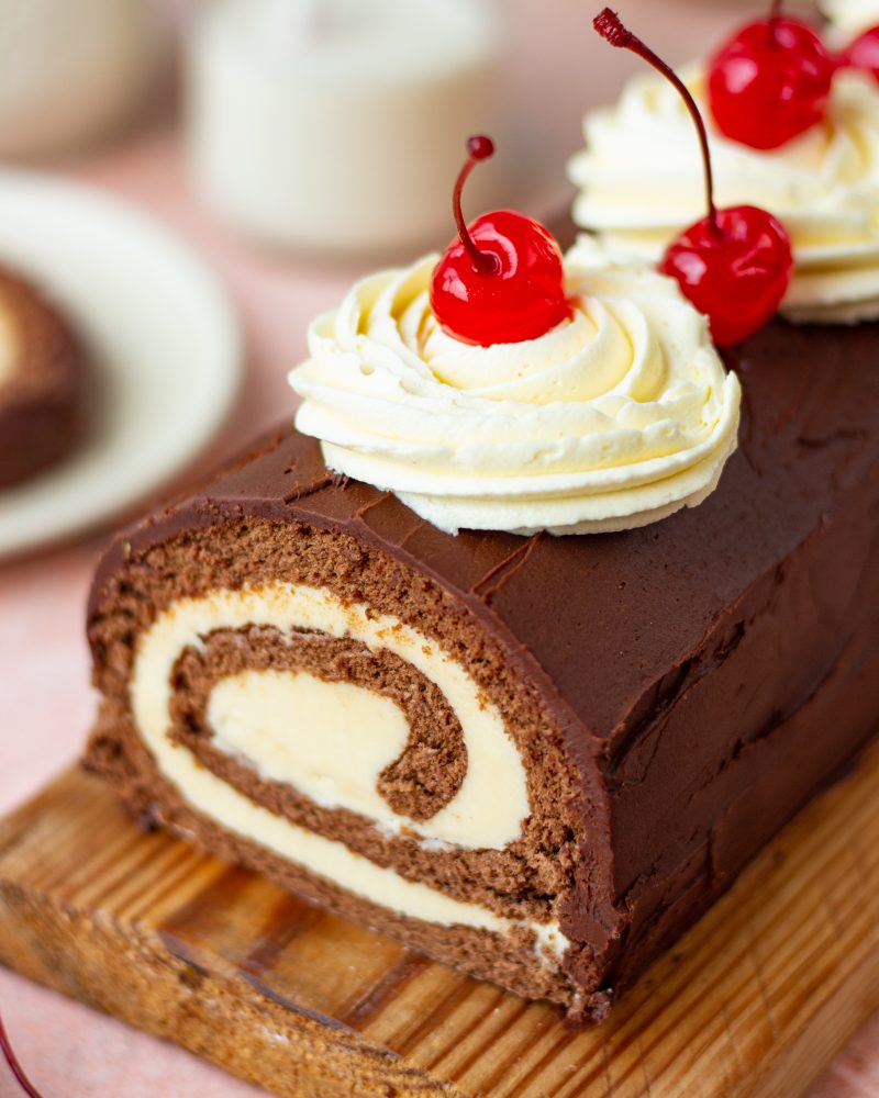 Chocolate Swiss roll - Bake with Shivesh