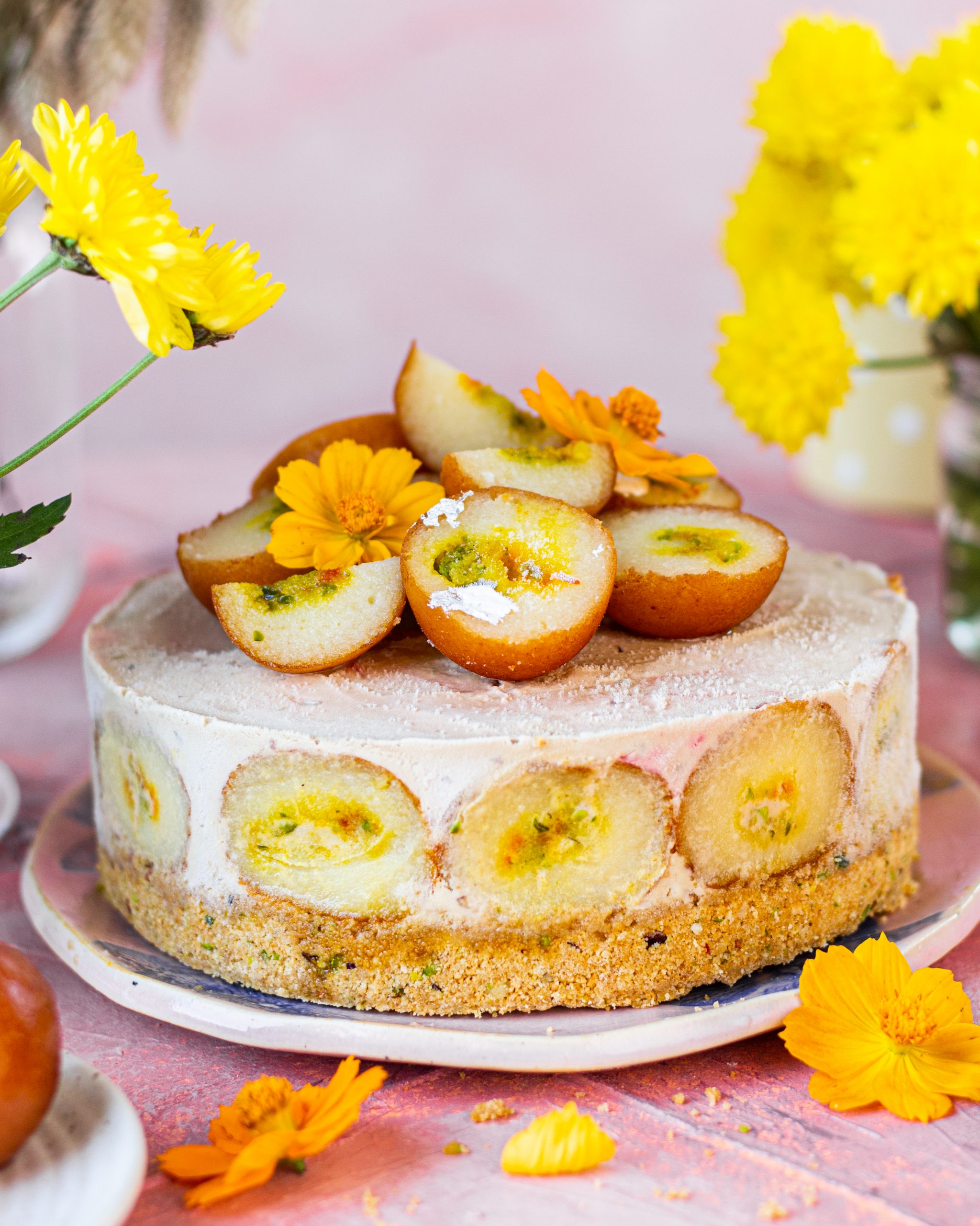 Eggless Gulab Jamun Cake - Cooking From Heart