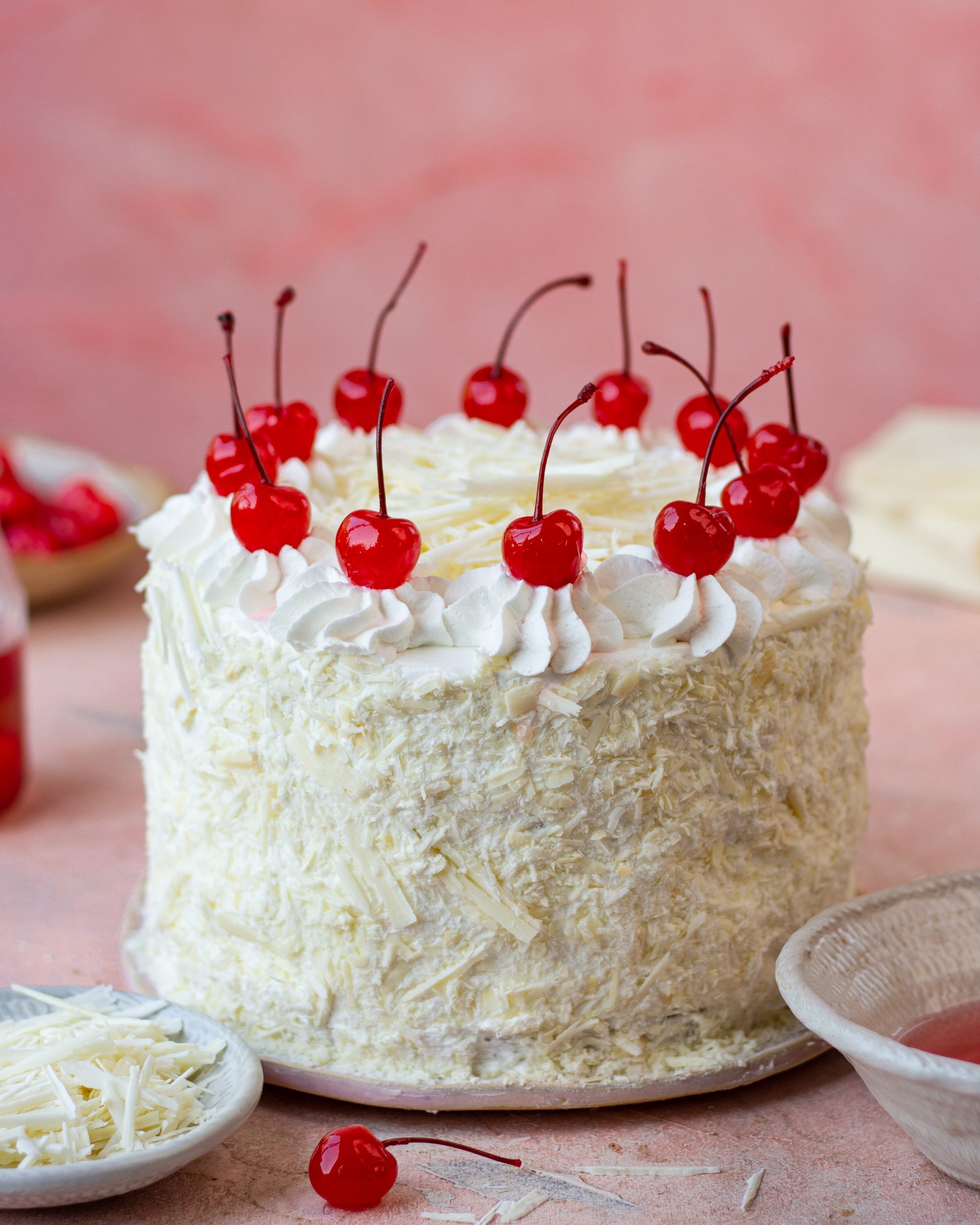 eggless white forest cake