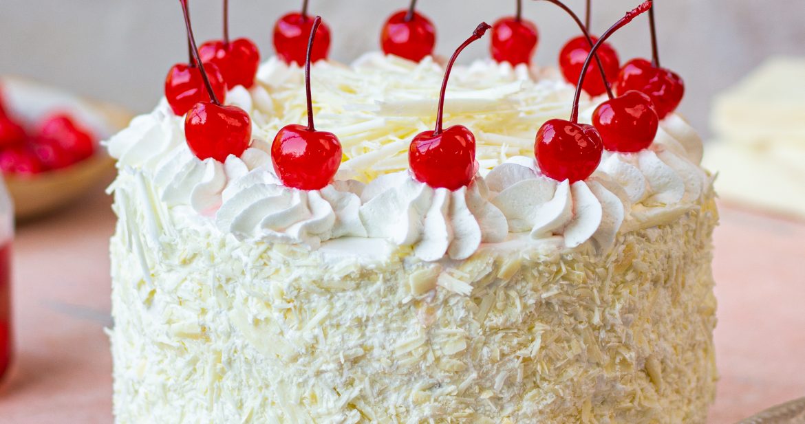 eggless white forest cake