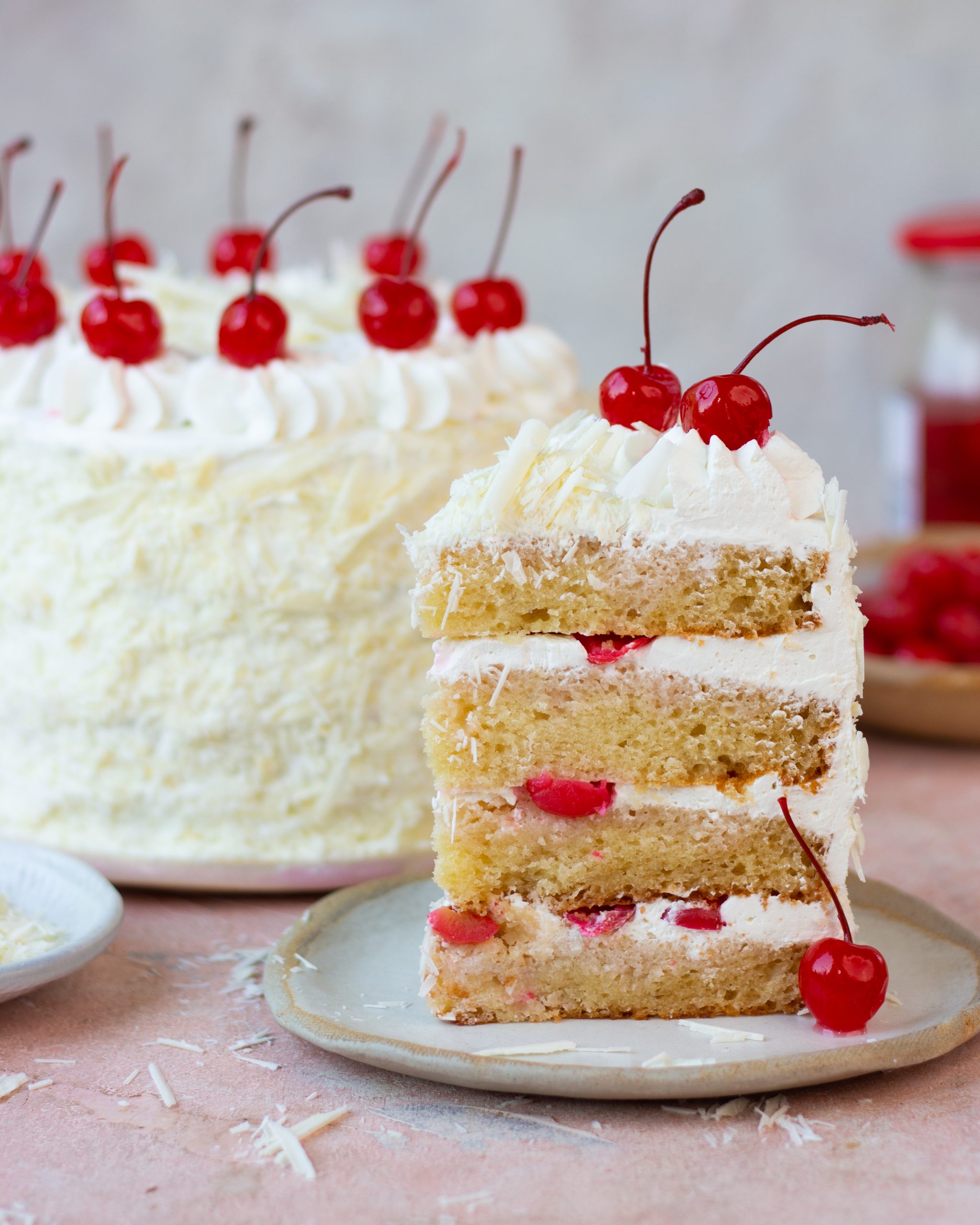 eggless white forest cake